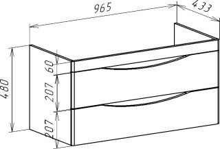 Тумба под раковину Bellezza Санриса 100см орех 00000007818
